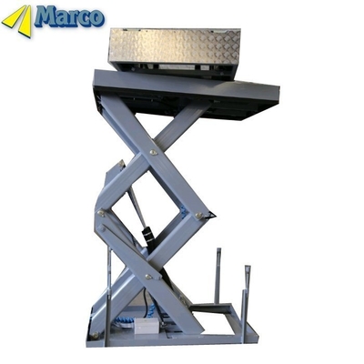 Plantilla giratoria hidráulica en una mesa elevadora de tijeras hidráulica para taller de pintura